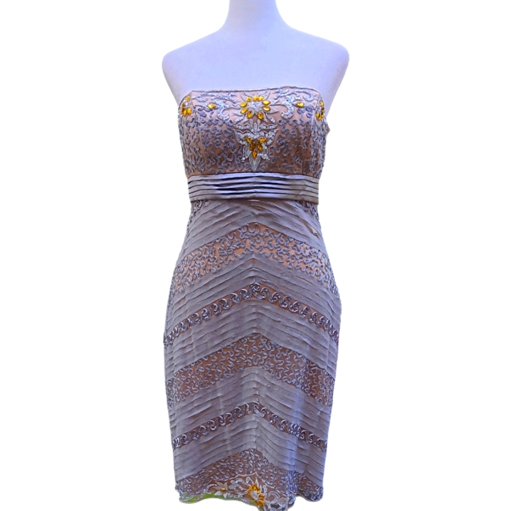 Sue Wong Strapless Cocktail Dress -- size 6